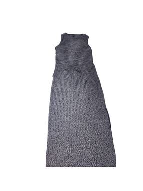 Gray Ribbed Tank Maxi Skirt Set XL